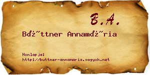Büttner Annamária névjegykártya